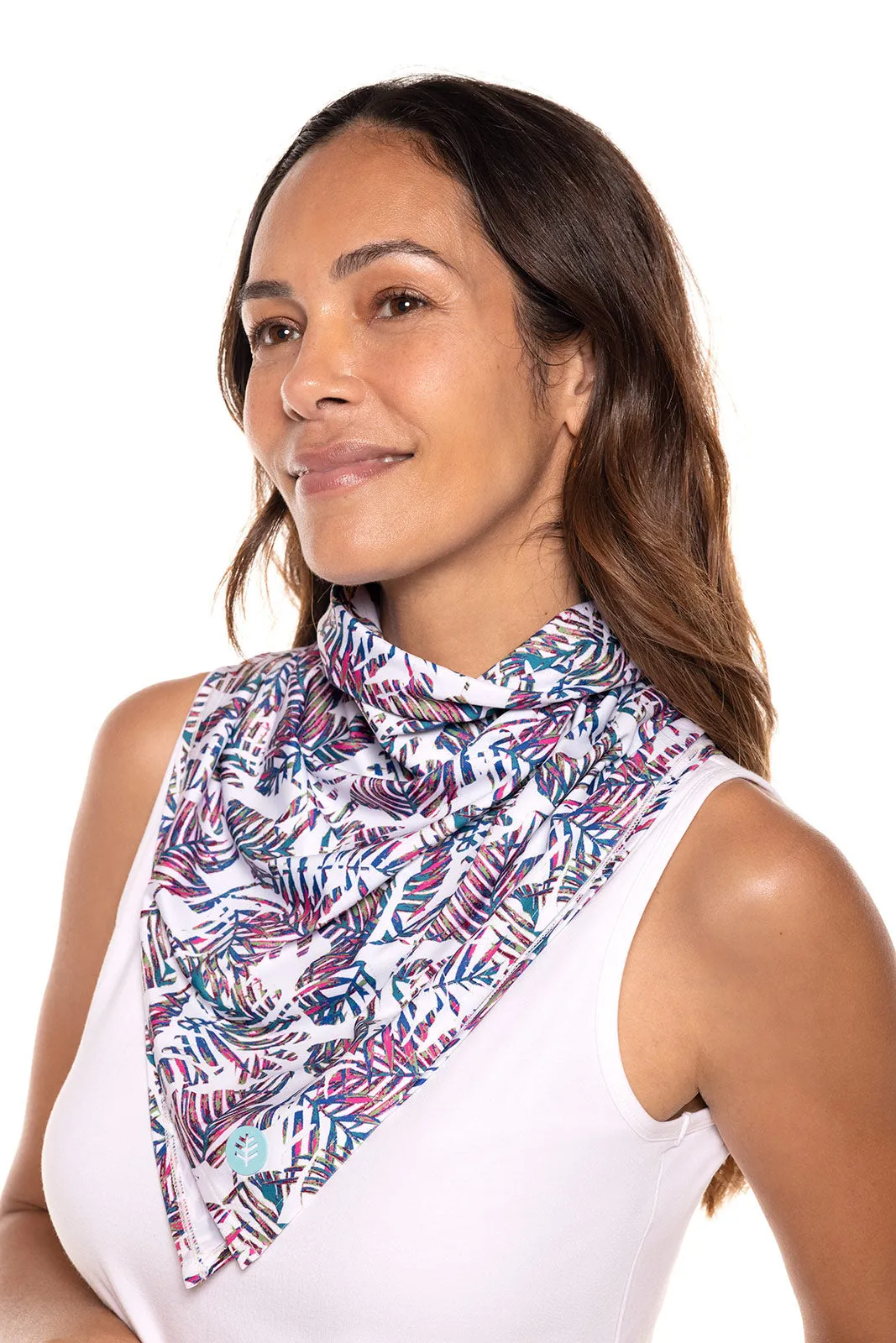 Unisex Virasana Performance Sun Bandana  |  Magnolia Pink Beach Leaves
