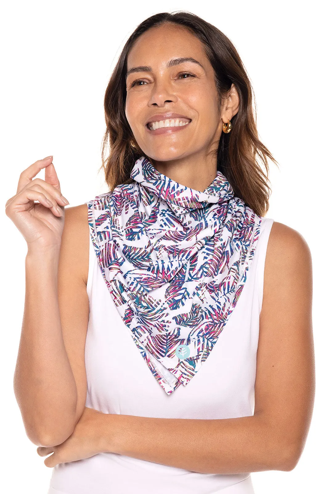 Unisex Virasana Performance Sun Bandana  |  Magnolia Pink Beach Leaves