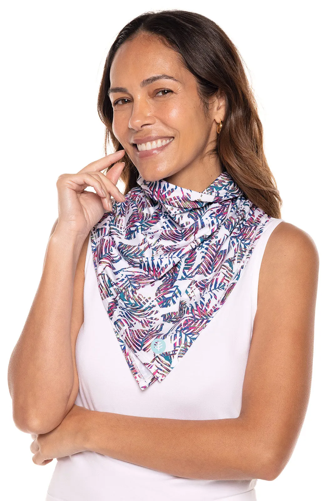 Unisex Virasana Performance Sun Bandana  |  Magnolia Pink Beach Leaves