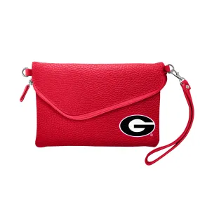 University of Georgia Fold Over Crossbody Pebble