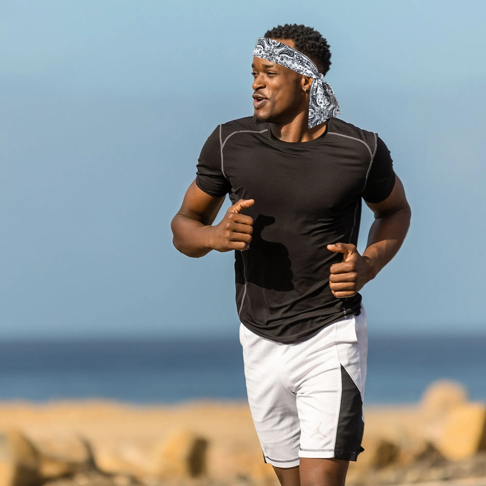 White Bandana Tie Headbands - 12 Pack