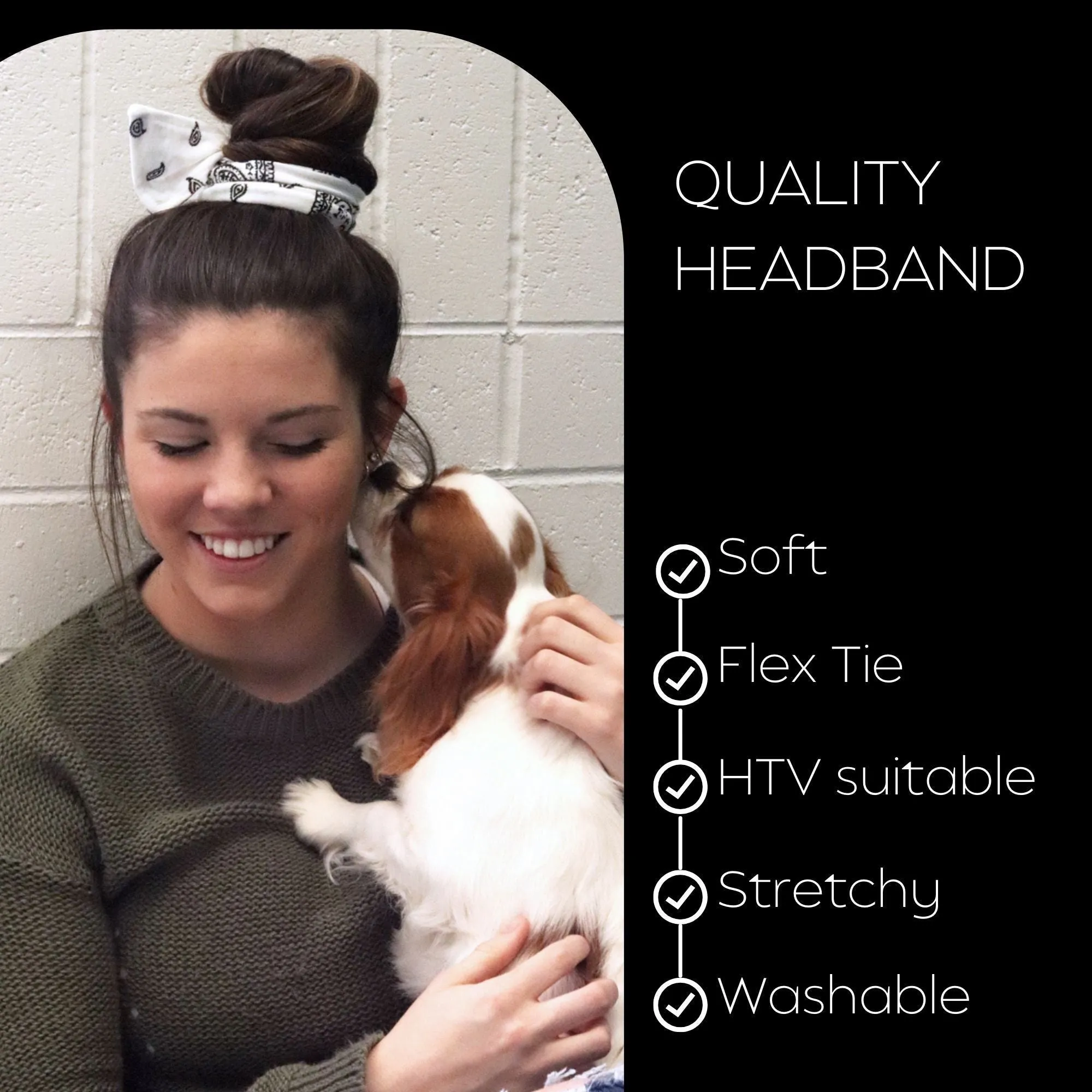 White Bandana Tie Headbands - 12 Pack