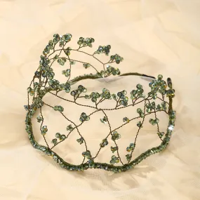 Wholesale Handmade Beaded Delicate Crystal Braided Mesh Headbands