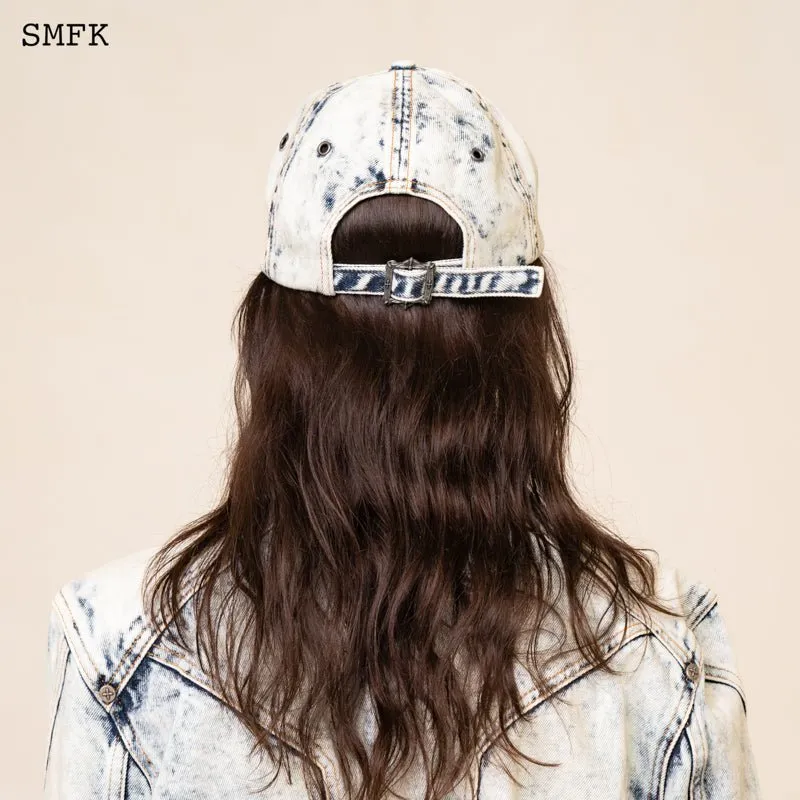 WildWorld Cross Denim Cream Baseball Cap