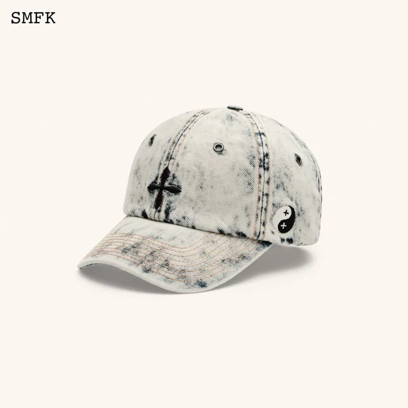 WildWorld Cross Denim Cream Baseball Cap