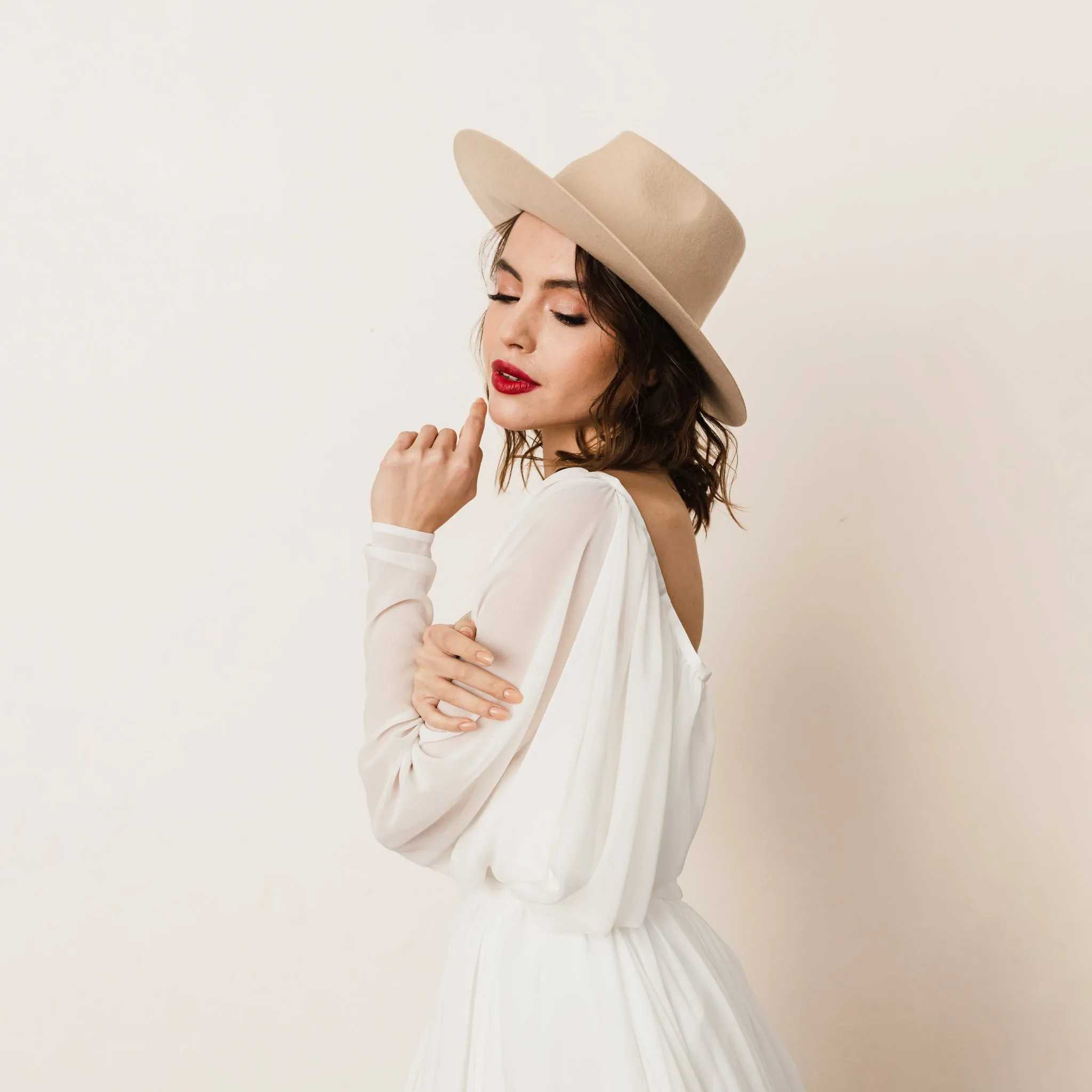 Wool Bridal Hat - Cypress