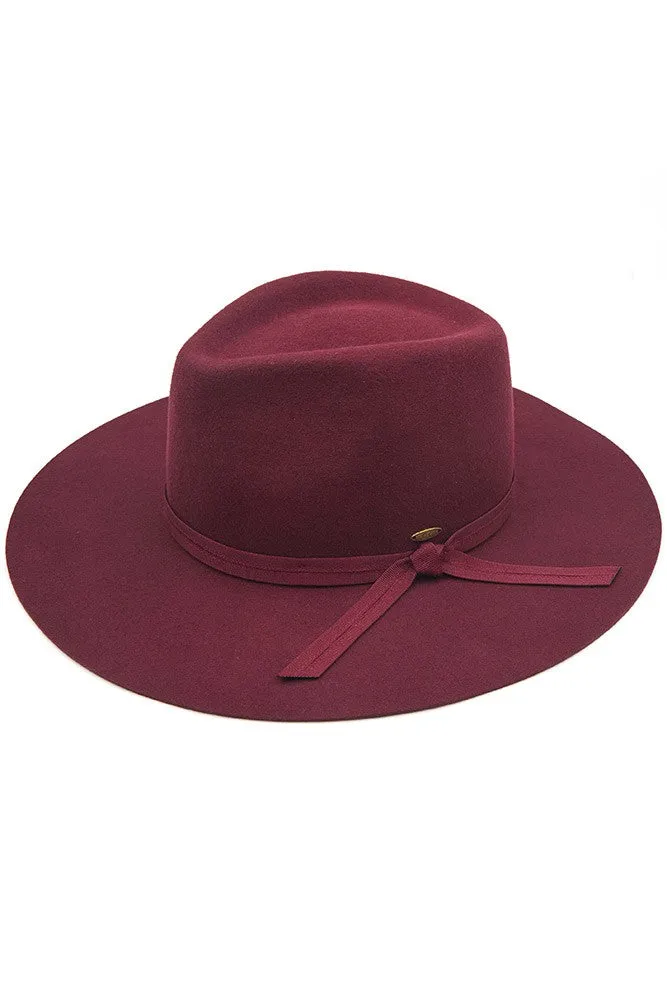 Wool wide brim hats-adjustable hat band