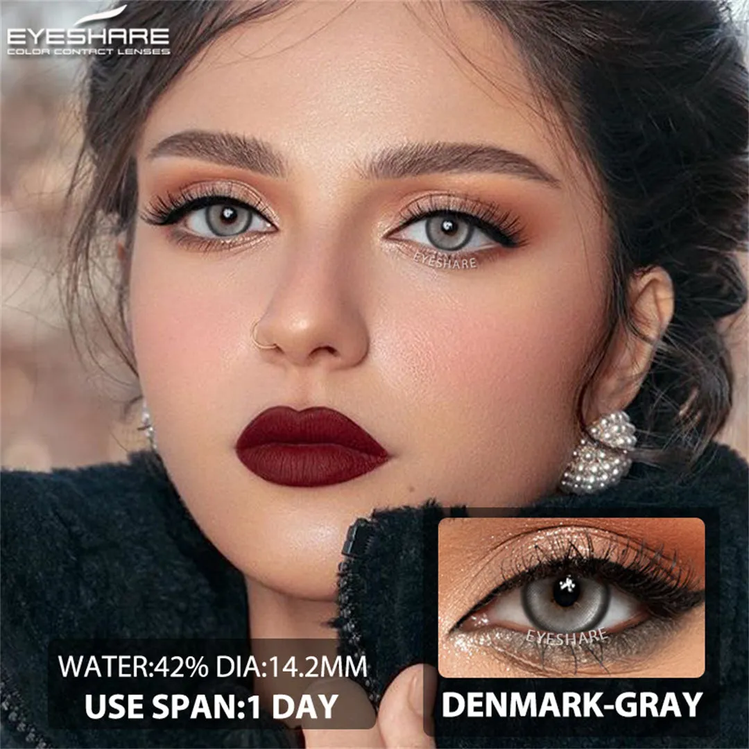Yeknu Denmark Gray 1 Day Use I 14.2mm,10 Pcs=5Pair