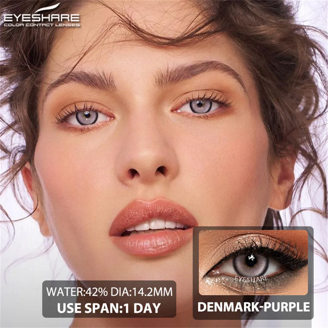 Yeknu Denmark Purple 1 Day Use I 14.2mm,10 Pcs=5Pair
