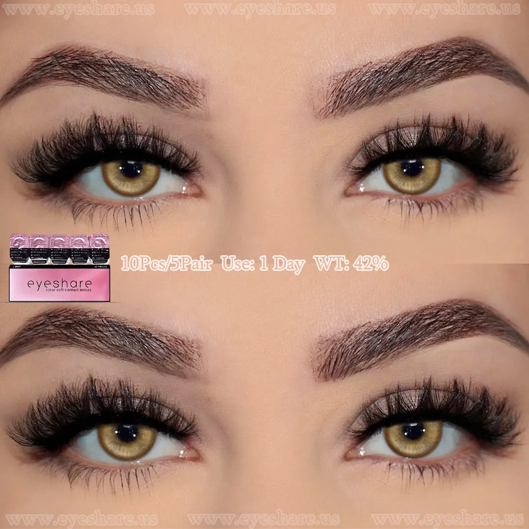 Yeknu Madrid Brown 1 Day Use I 14.0mm,10 Pcs=5Pair,Cosplay